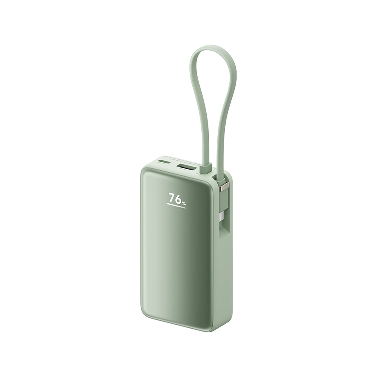 Power Bank 10000 45W (Integrated Cable, Display)  Green, фото 1
