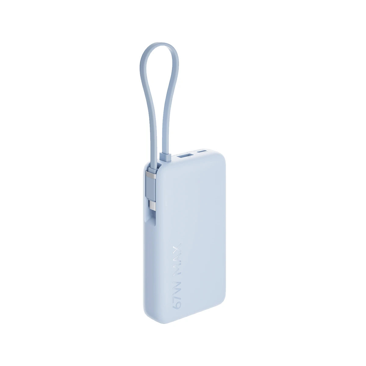 67W Power Bank 10000 (Integrated Cable) Light Blue, фото 3