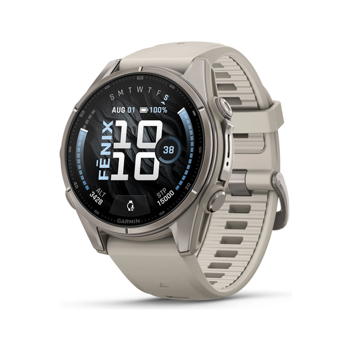 Fenix 9 AMOLED Titanium with Fog Gray Silicone Band, фото 1