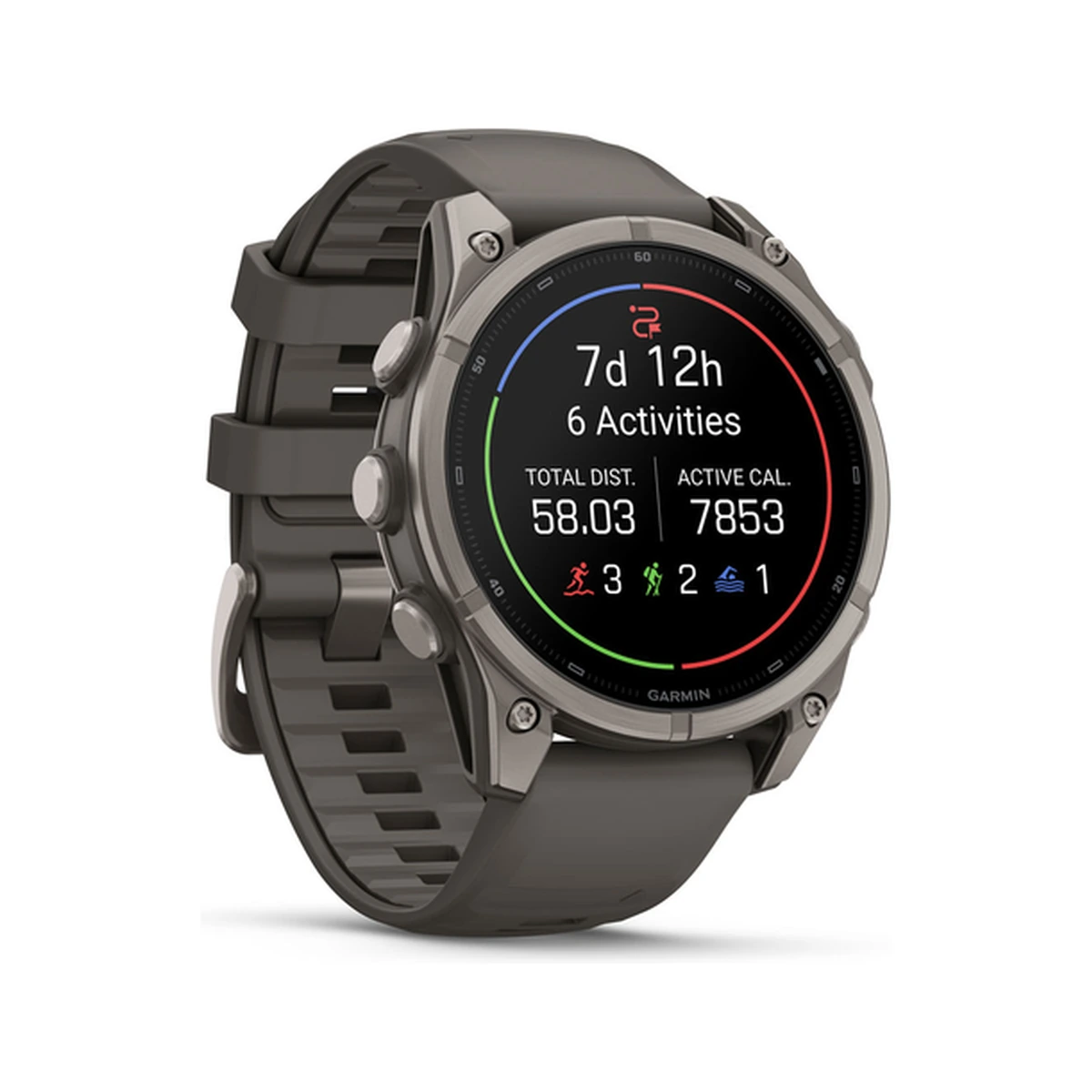 Fenix 9 AMOLED Titanium with Pebble Gray Silicone Band, фото 2