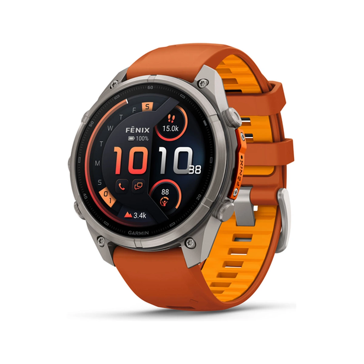 Fenix 9 Pro AMOLED Titanium with Autumn Orange/Spark Orange Silicone Band, фото 1