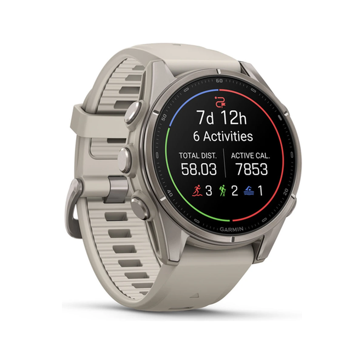 Fenix 9 AMOLED  Titanium with Fog Gray Silicone Band, фото 2