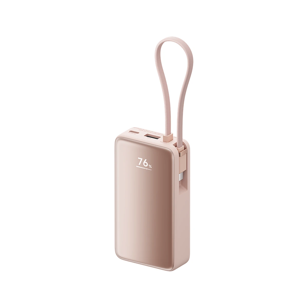 Power Bank 10000 45W (Integrated Cable, Display)  Pink, фото 1