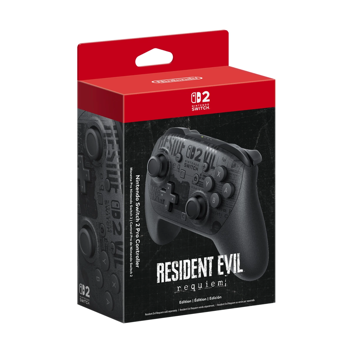 Switch 2 Pro Controller Resident Evil Requiem Edition  Gunmetal Black, фото 4