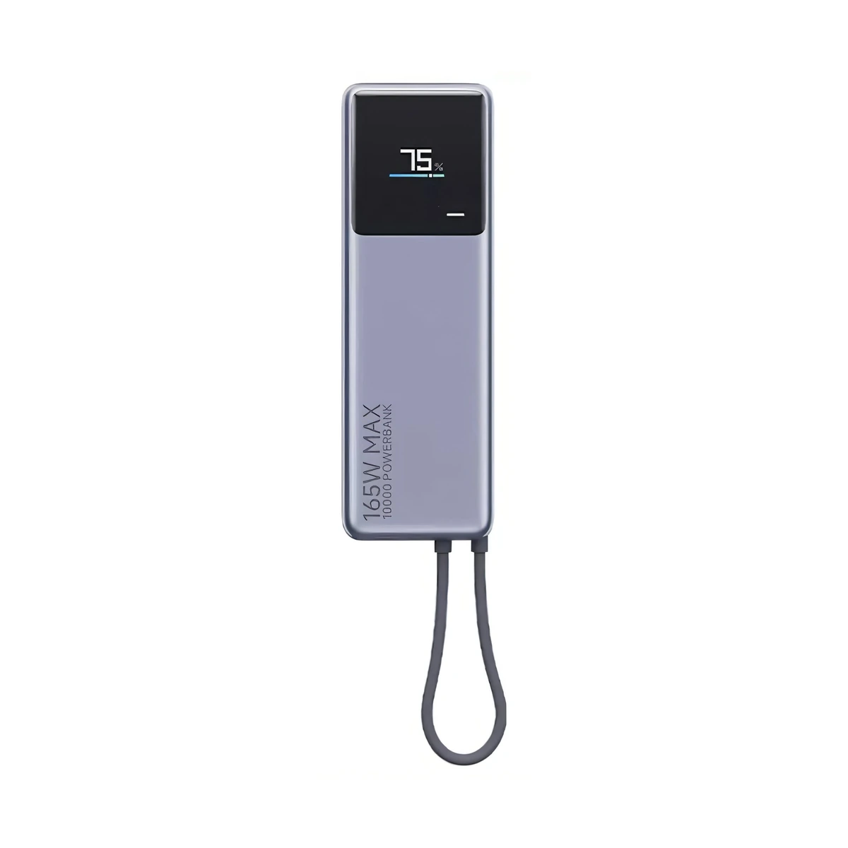 165W Power Bank 10000 (Integrated Cable) Gray, фото 1